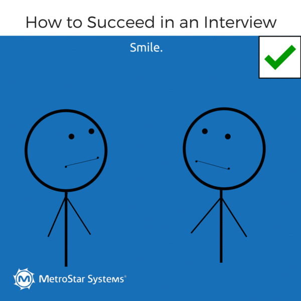 Smile in the interview