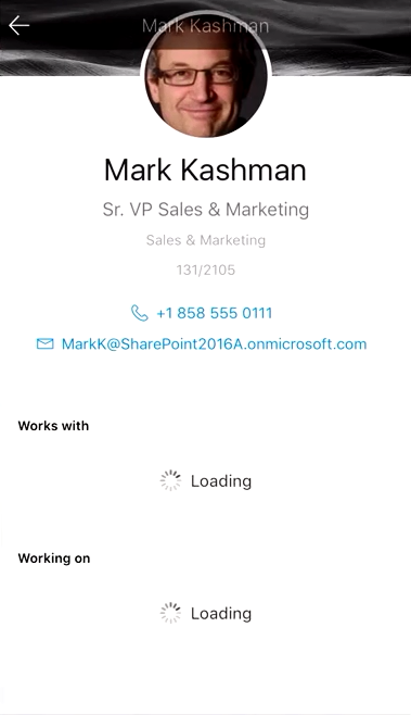 SharePoint Mobile App Profile loading Documents