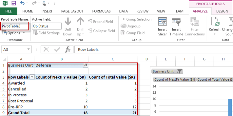 Excel Pivot Table tools
