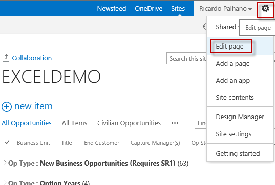 SharePoint Edit Page