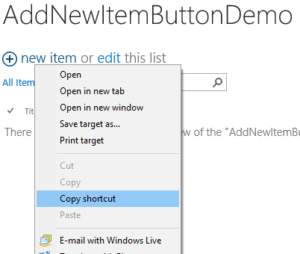 add new SharePoint button demo