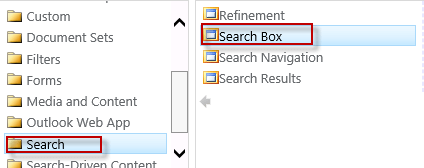 Select search folder in Sharepoint