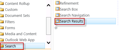 Select search folder in Knowledge base dashboard