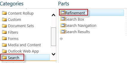 category and parts folders in Knowledge base dashboard