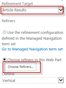 refinement target in knowledge base dashboard