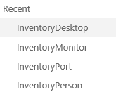 Recent Inventory Desktop