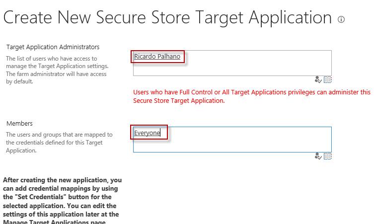 SharePoint 2013 Secure Store Target Admins