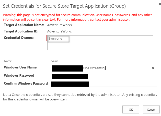 SharePoint 2013 Set Credentials Owners