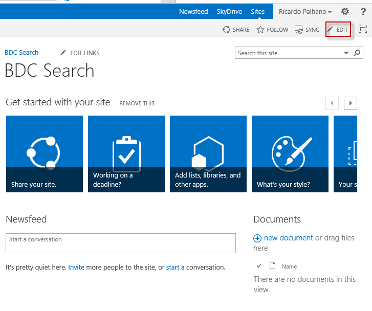 Search site homepage in SharePoint 2013