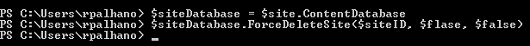 Force Delete Site PowerShell