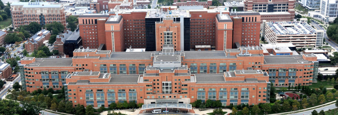 Aerial view of the National Institutes of Health Building